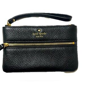 NWT Kate Spade ‘Bee’ Cobble Hill Zip Wristlet, Black WLRU3048
